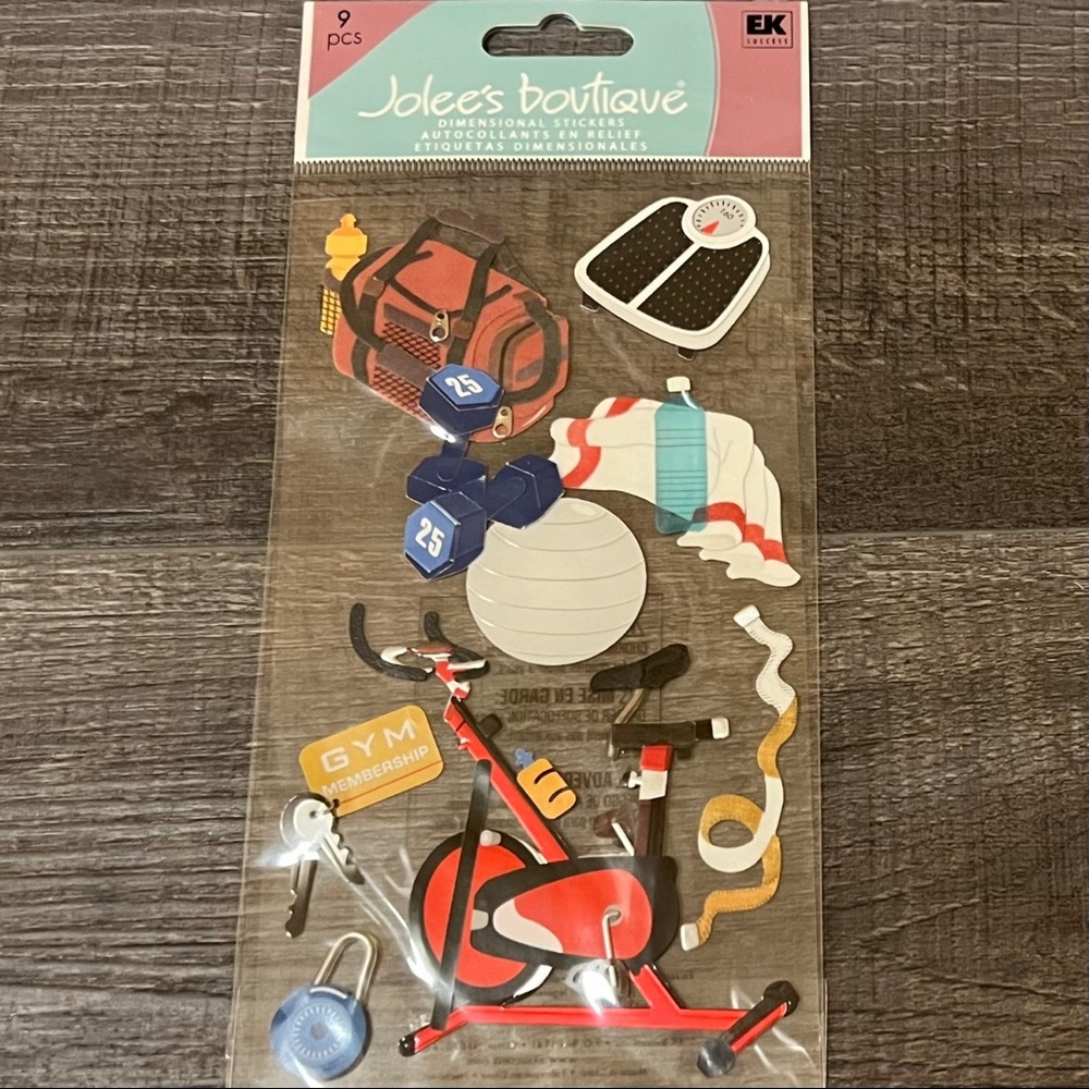 💞 New JoLee’s Boutique Dimensional Fitness Scrapbooking Stickers